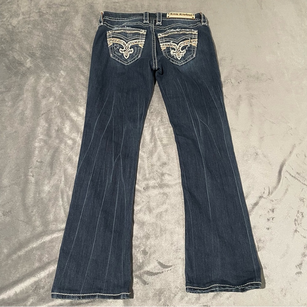 Rock Revival Jeans Womens 27 Boris Bootcut Flare Heavy Stitch Western